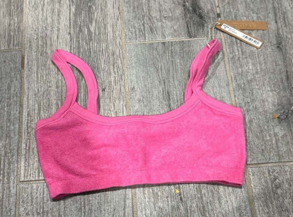 SKIMS Terry Bralette Size L-XL Pink Crop Top